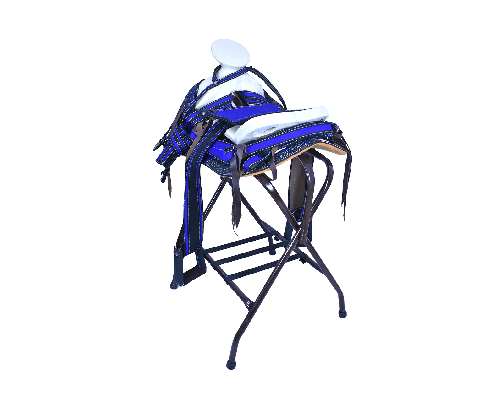 Foto 4 pulgar | Montura Cola de Pato para Caballo Talabartería del Bajío de Lona color Azul Fuste 15''