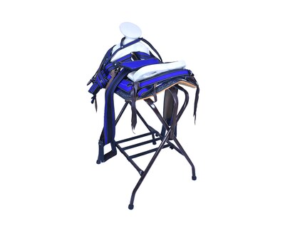 Foto 3 | Montura Cola de Pato para Caballo Talabartería del Bajío de Lona color Azul Fuste 15''