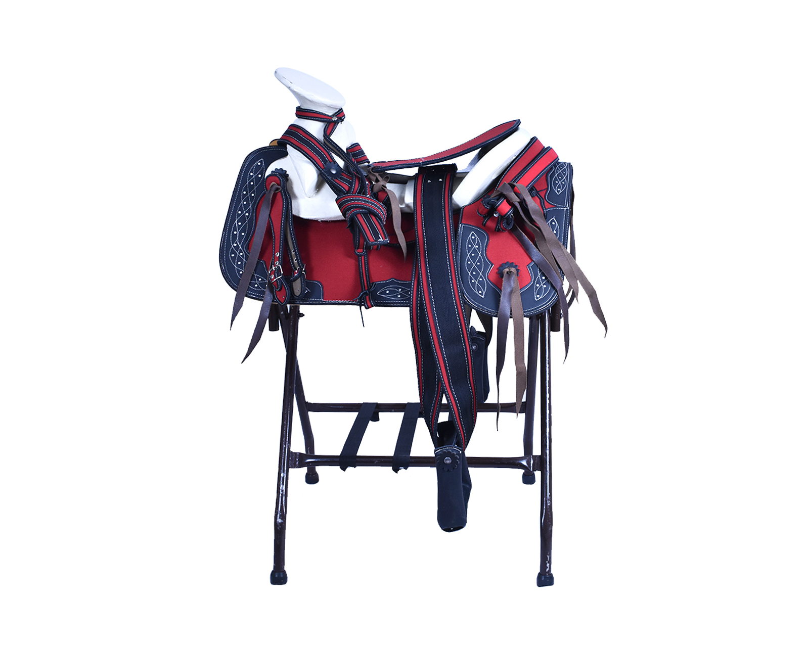 Foto 1 | Montura Redonda para Caballo Talabartería Del Bajío de Lona para Adulto color Rojo