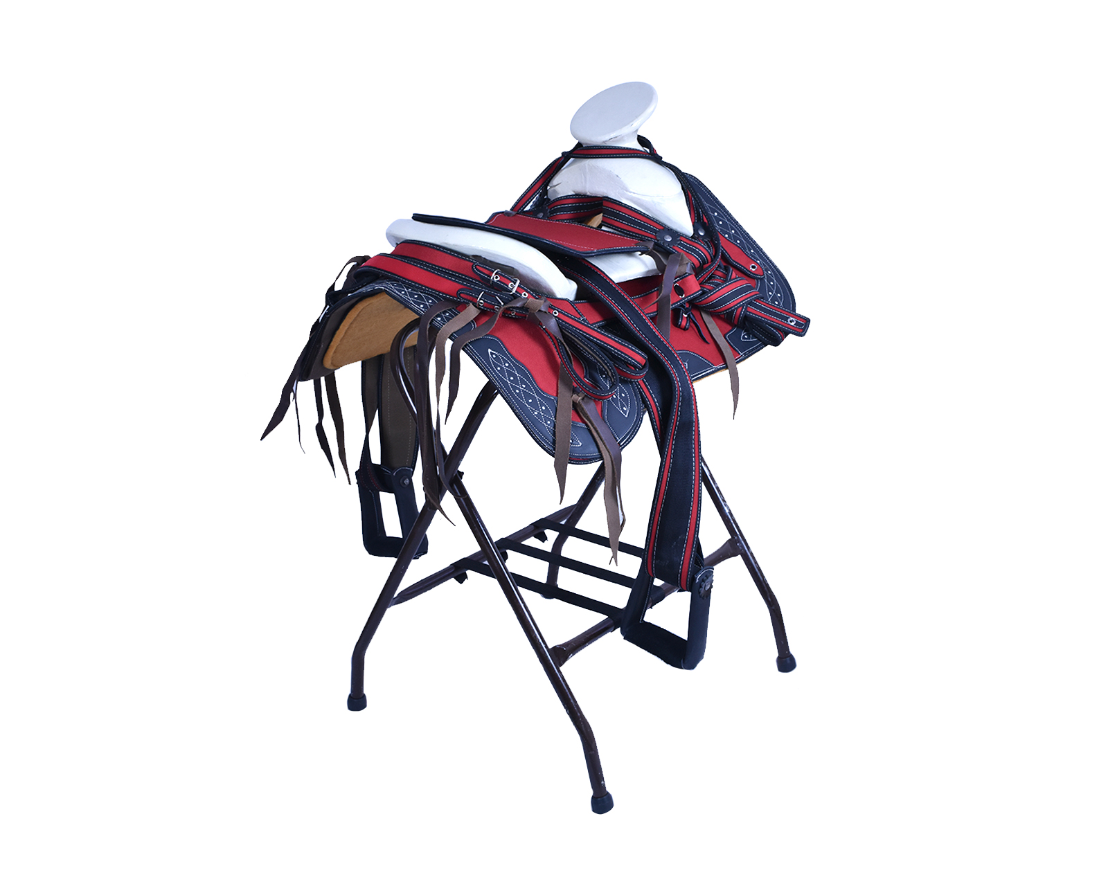 Foto 4 pulgar | Montura Redonda para Caballo Talabartería Del Bajío de Lona para Adulto color Rojo
