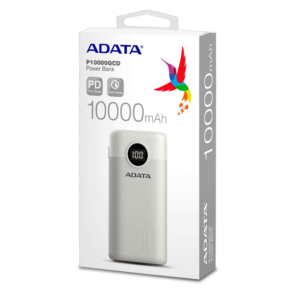 Foto 3 | Power Bank Digital 10,000mah Adata P10000qcd Blanco