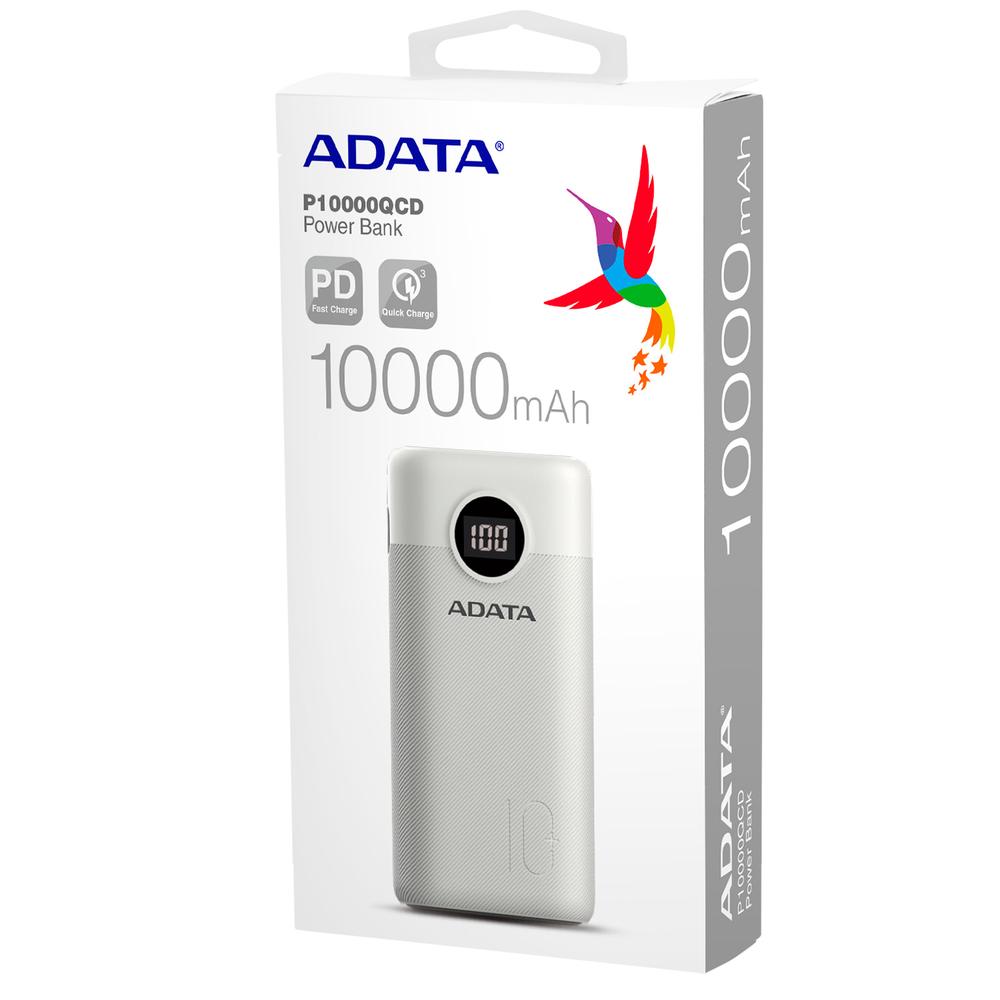 Foto 4 | Power Bank Digital 10,000mah Adata P10000qcd Blanco