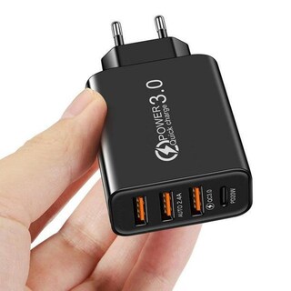 Foto 2 | Cargador Universal Cubo Pared 4 Usb Tipo C Turbo
