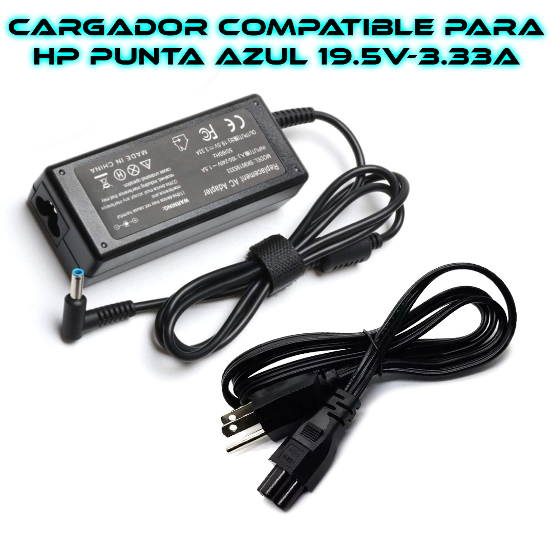 Foto 3 pulgar | Cargador Compatible para Laptop Hp 3.33 Punta Azul