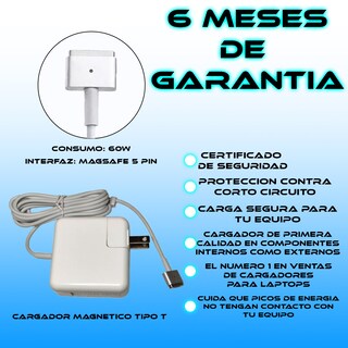 Foto 3 | Cargador Store Cline Compatible con Magsafe 2 Cargador Punta T 60w