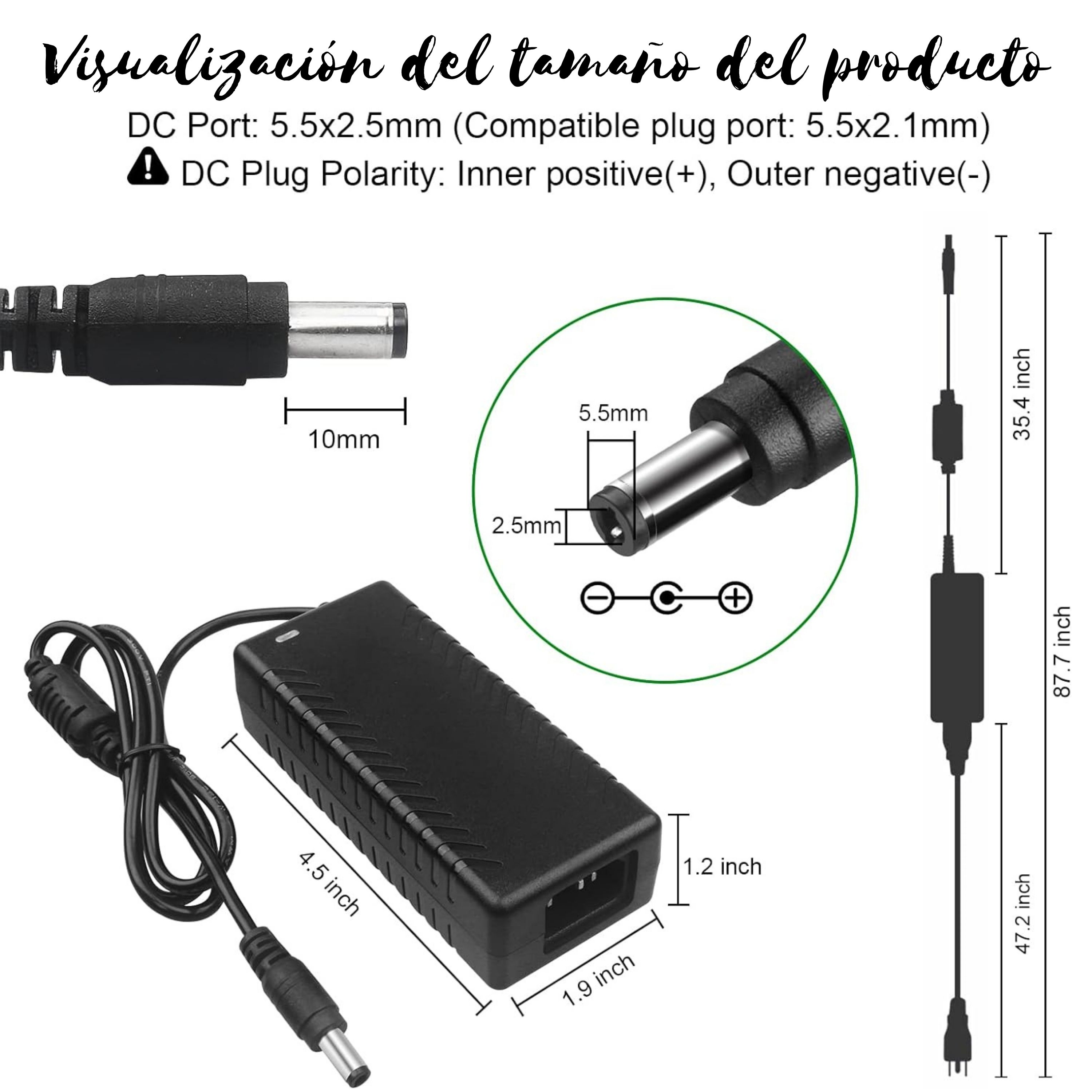 Foto 4 pulgar | Adaptador De Corriente 12v 5a Fuente De Alimentación Compatible Con Múltiples Dispositivos