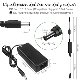 Foto 3 | Adaptador De Corriente 12v 5a Fuente De Alimentación Compatible Con Múltiples Dispositivos