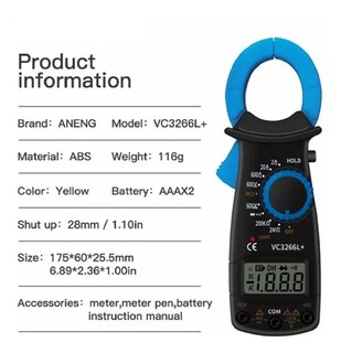 Foto 2 | Pinza Medidor Digital de Alta Precisión color Negro con Azul