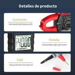 Foto 2 | Multímetro de Pinza Digital Rojo con Negro