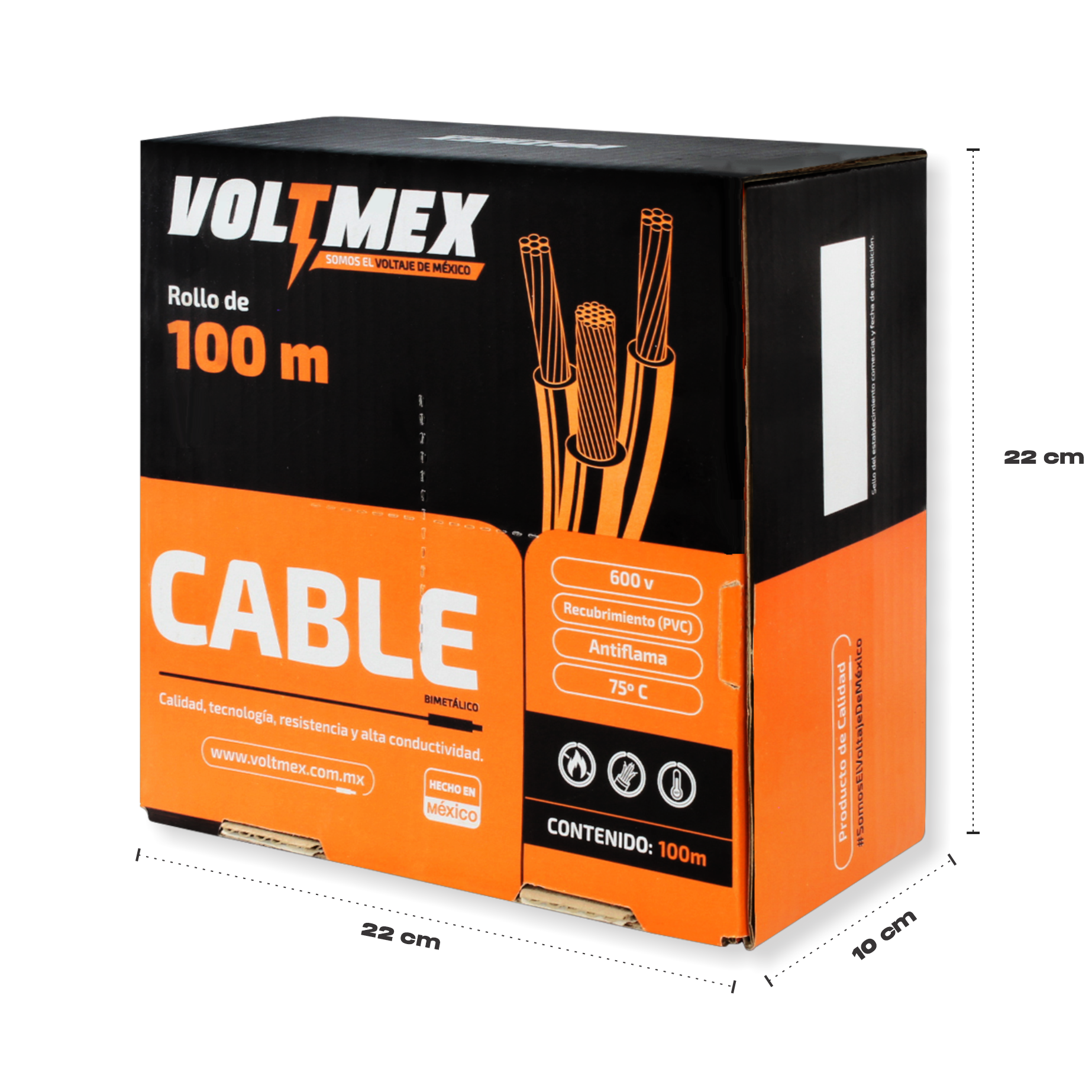 Foto 4 | Cable Eléctrico Voltmex Calibre 12 Blanco Rollo de 100 M