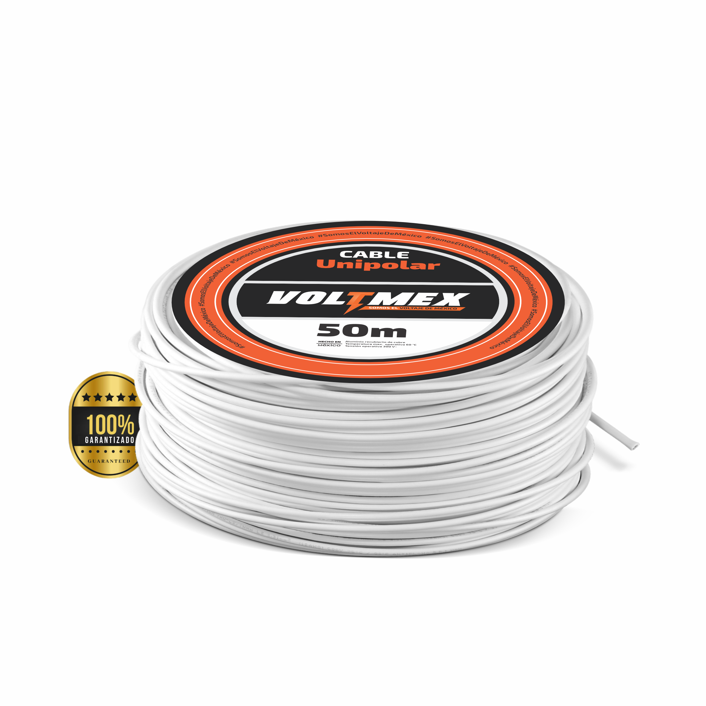 Cable Eléctrico Voltmex Calibre 14 Blanco 50 Metros