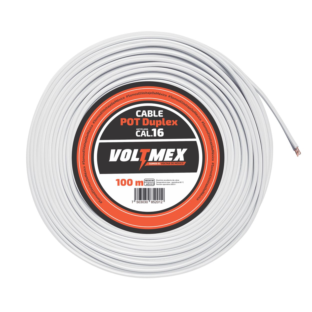 Cable Eléctrico Pot Duplex Calibre 16 Voltmex 100 M