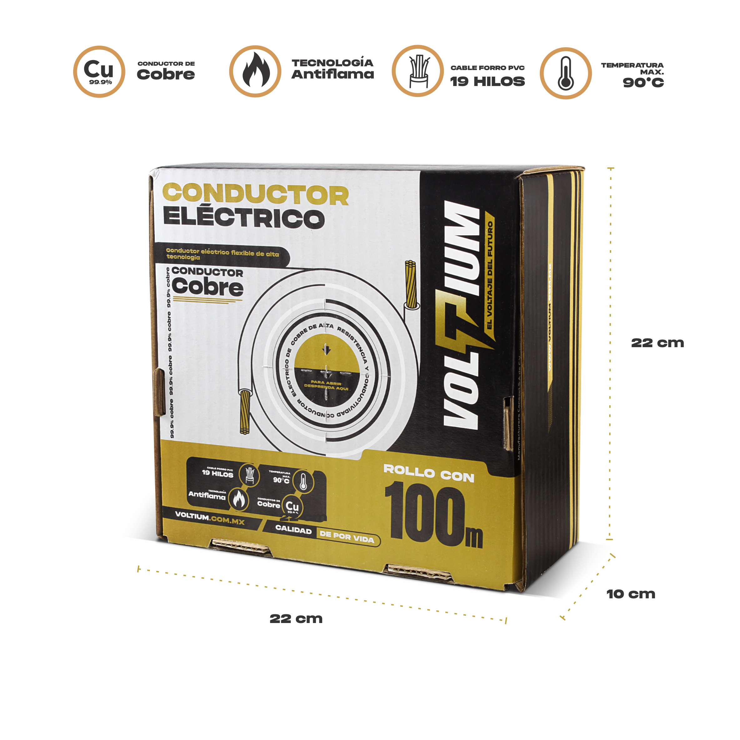 Foto 7 pulgar | Cable Eléctrico Provolt Prime Thw-ls / Thhw-ls, Calibre 14 Rojo 100% Cobre 100m