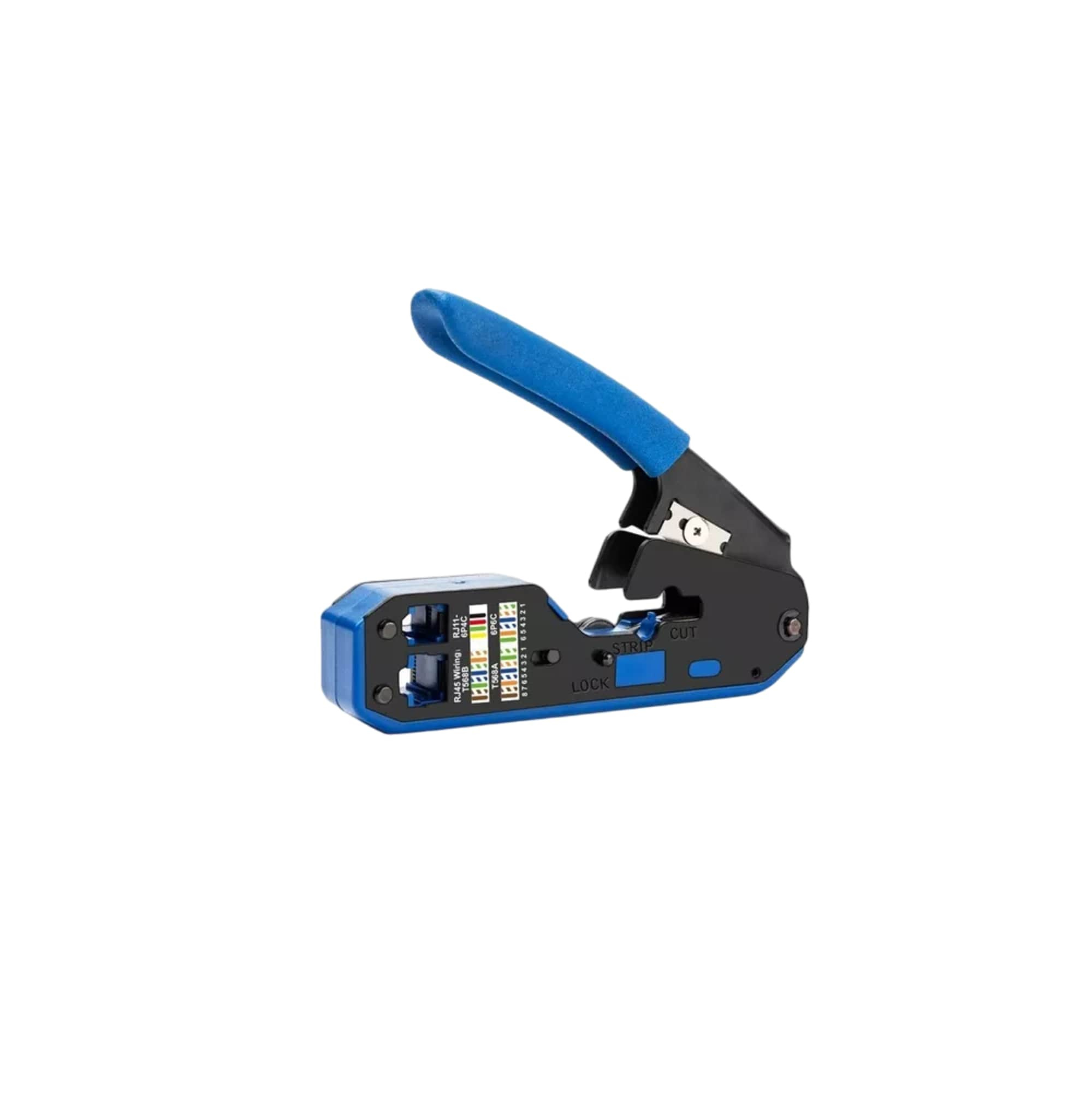 Pinza Pelacables de Cable Red Rj45 Cat6 Cat5e Cat5 Rj11 Rj12 Negro y Azul $689