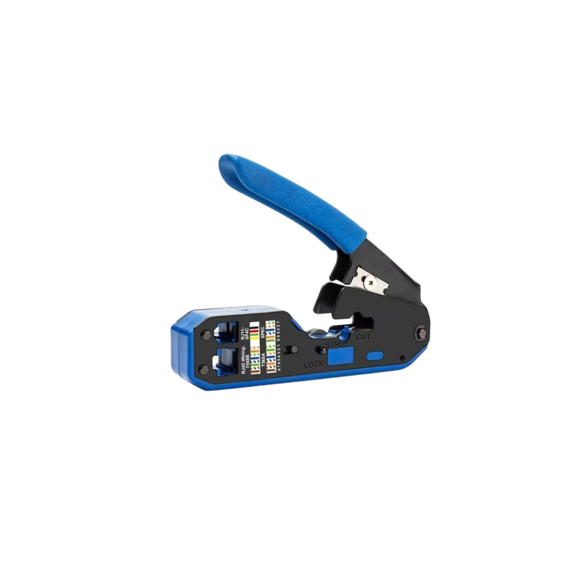 Pinza Pelacables de Cable Red Rj45 Cat6 Cat5e Cat5 Rj11 Rj12 Negro y Azul