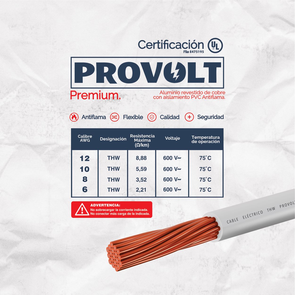 Foto 5 | Cable Eléctrico Ul Thw Calibre 10 Rojo Rollo Con 100 M Provolt