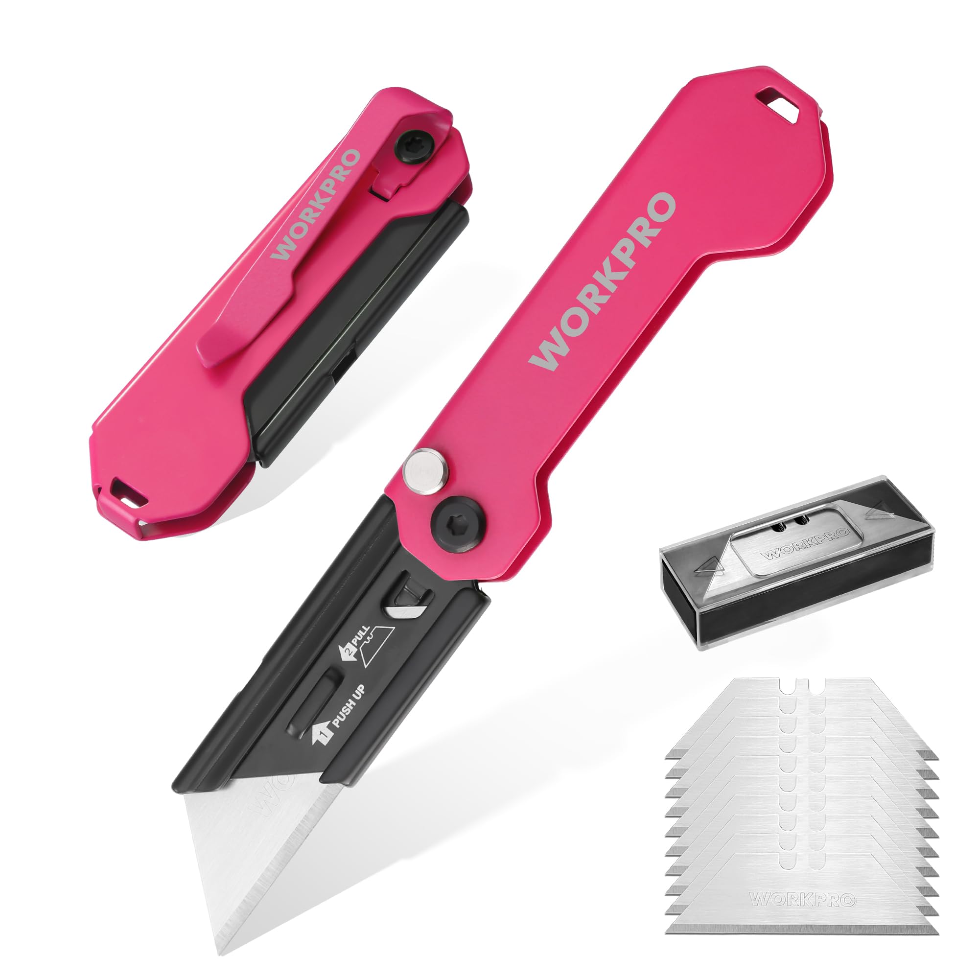 Foto 2 pulgar | Cuchillo Utilitario Plegable Workpro Mini Cortador De Cajas Con 10 Cuchillas - Venta Internacional.