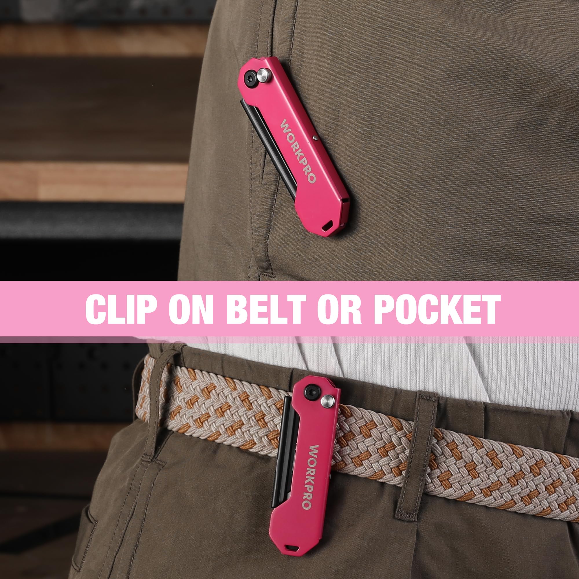 Foto 7 pulgar | Cuchillo Utilitario Plegable Workpro Mini Cortador De Cajas Con 10 Cuchillas - Venta Internacional.