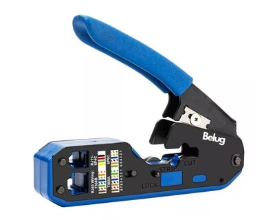 Foto 1 | Pinza Pelacables De Cable Red Rj45 Cat6 Cat5e Cat5 Rj11 Rj12 Negro/azul Belug