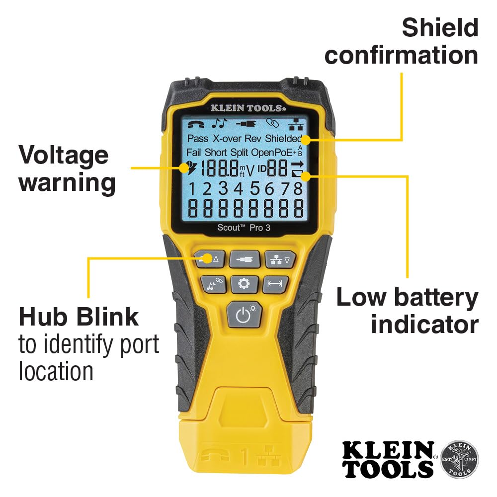 Foto 4 pulgar | Kit De Comprobador De Cables Klein Tools Vdv501-851 Con Scout Pro 3 - Venta Internacional.