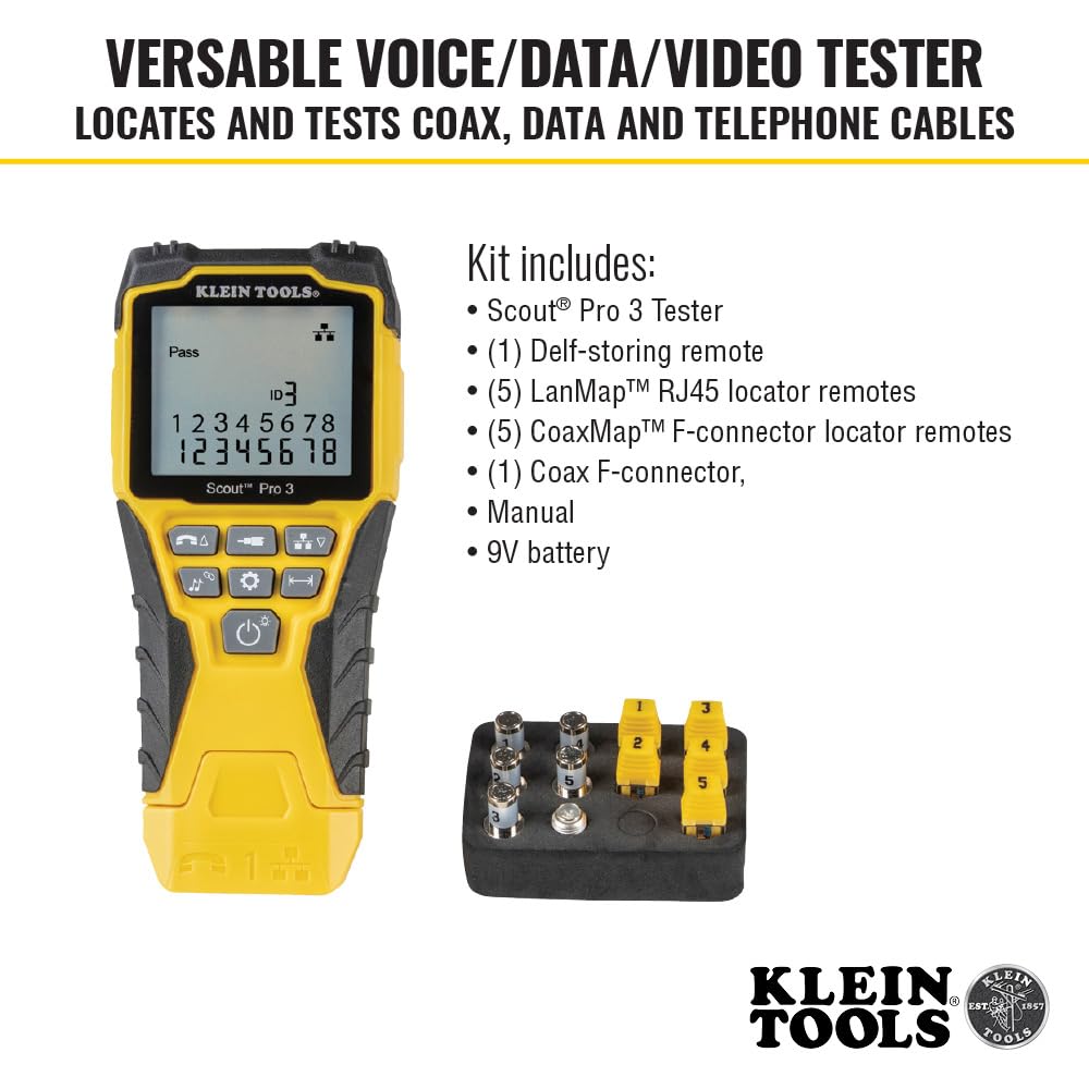 Foto 5 pulgar | Kit De Comprobador De Cables Klein Tools Vdv501-851 Con Scout Pro 3 - Venta Internacional.