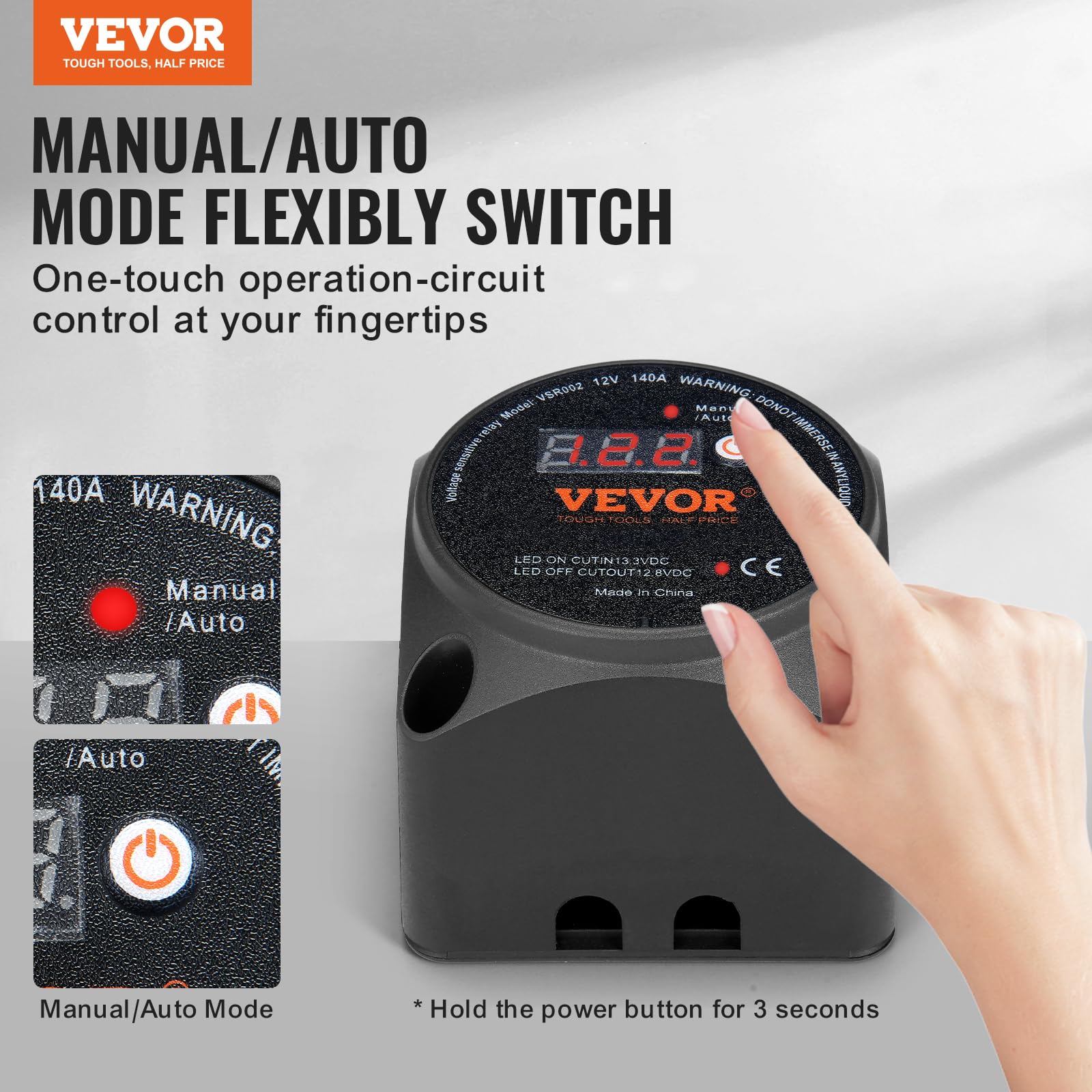 Foto 2 | Kit Aislador De Batería Vevor 12v 140amp Con Pantalla Lcd Para Atv Utv Rv - Venta Internacional.
