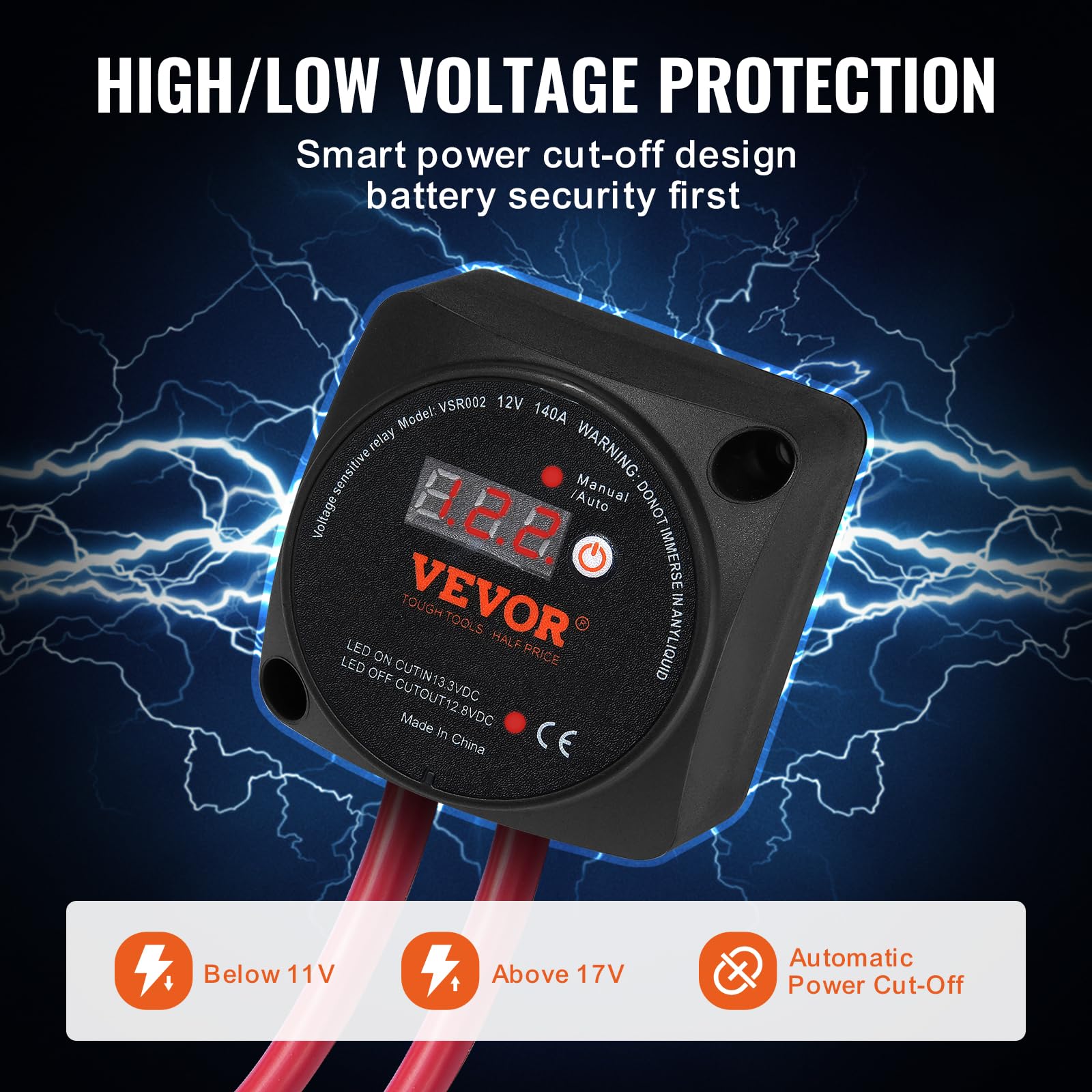 Foto 5 pulgar | Kit Aislador De Batería Vevor 12v 140amp Con Pantalla Lcd Para Atv Utv Rv - Venta Internacional.