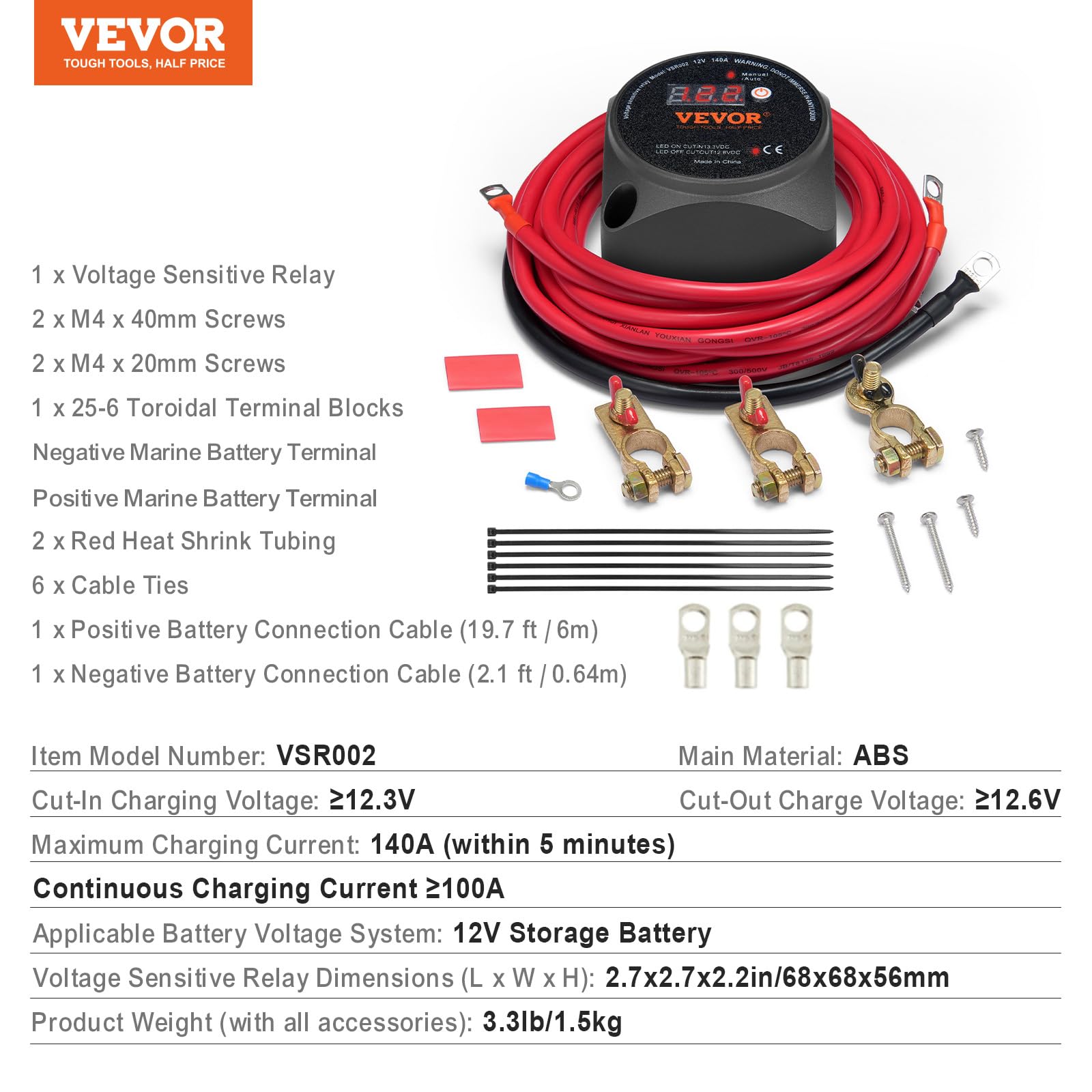 Foto 8 pulgar | Kit Aislador De Batería Vevor 12v 140amp Con Pantalla Lcd Para Atv Utv Rv - Venta Internacional.