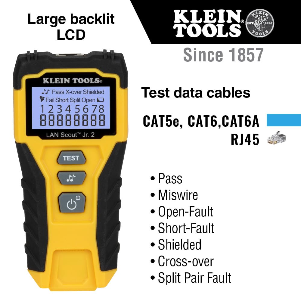 Foto 3 pulgar | Comprobador De Cables Klein Tools Vdv526-200 Lan Scout Jr. 2 - Venta Internacional.
