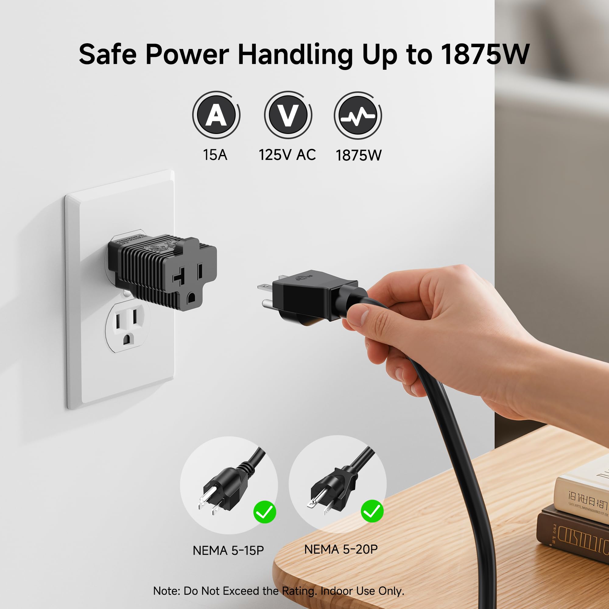Foto 5 | Adaptador Cable Matters De 15 Amperios A 20 Amperios, Paquete De 3, Negro - Venta Internacional.