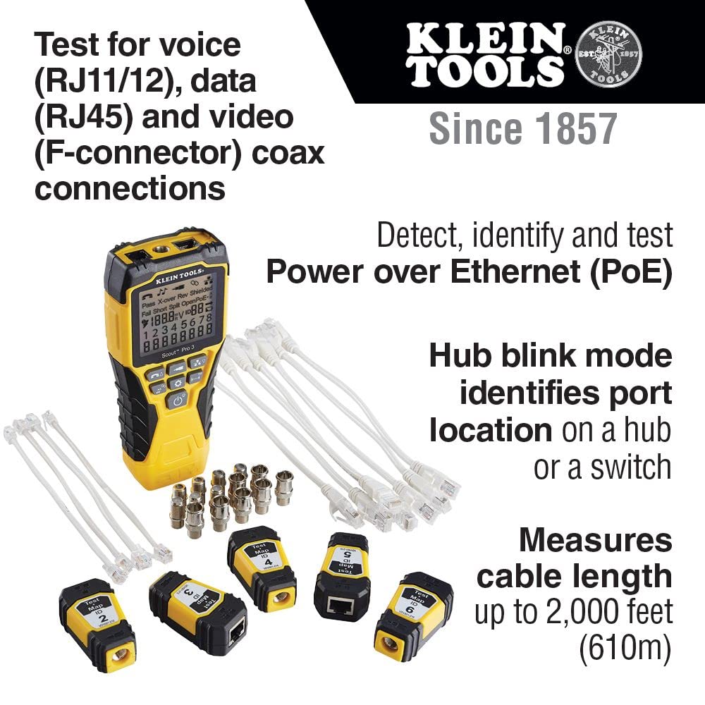 Foto 2 | Comprobador De Cables Coaxiales Klein Tools Vdv501-853 Scout Pro 3 - Venta Internacional.