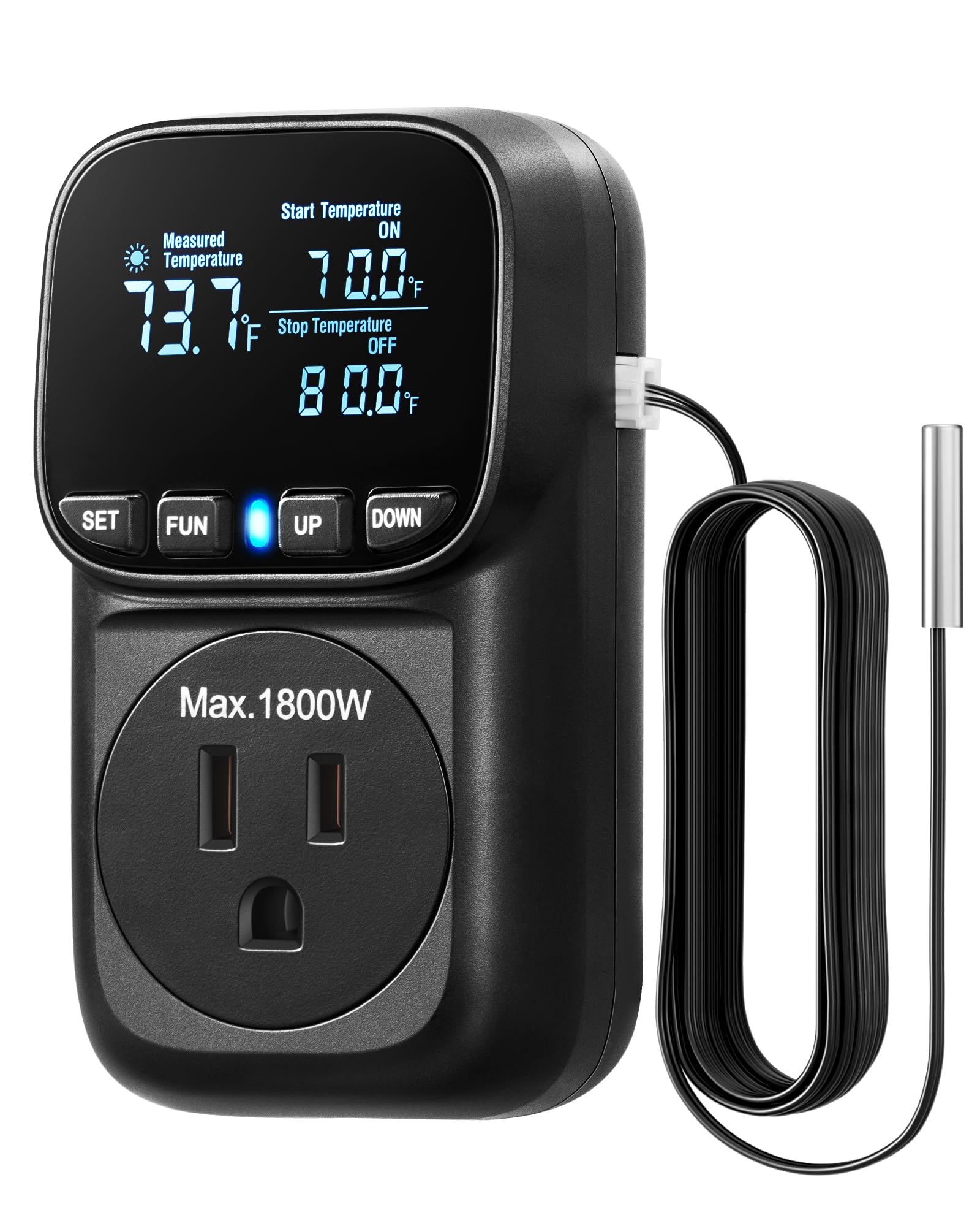 Foto 2 pulgar | Controlador De Temperatura Dewenwils Digital 15a/1800w -40 ℃ ~ 210 ℉ - Venta Internacional.