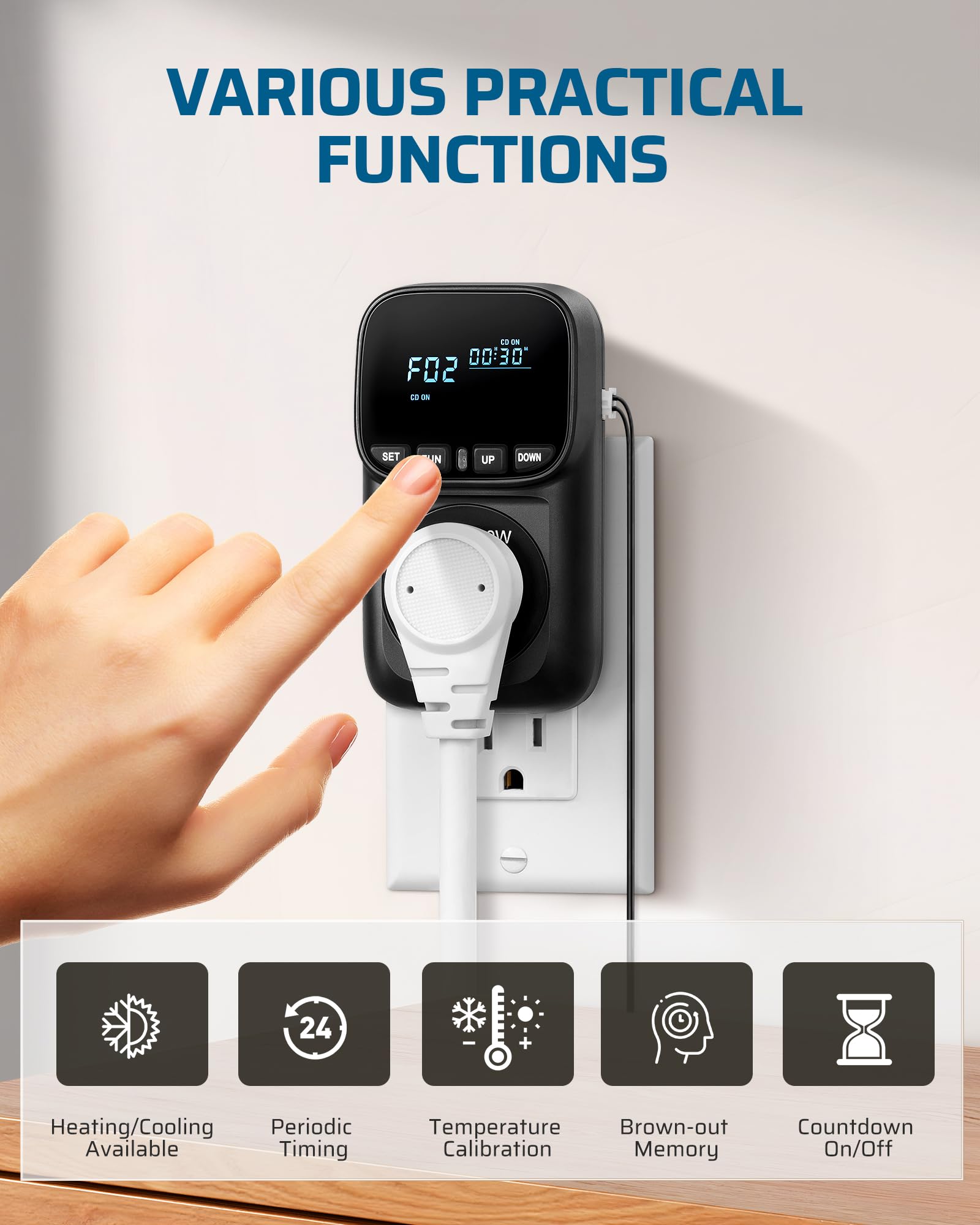 Foto 5 pulgar | Controlador De Temperatura Dewenwils Digital 15a/1800w -40 ℃ ~ 210 ℉ - Venta Internacional.