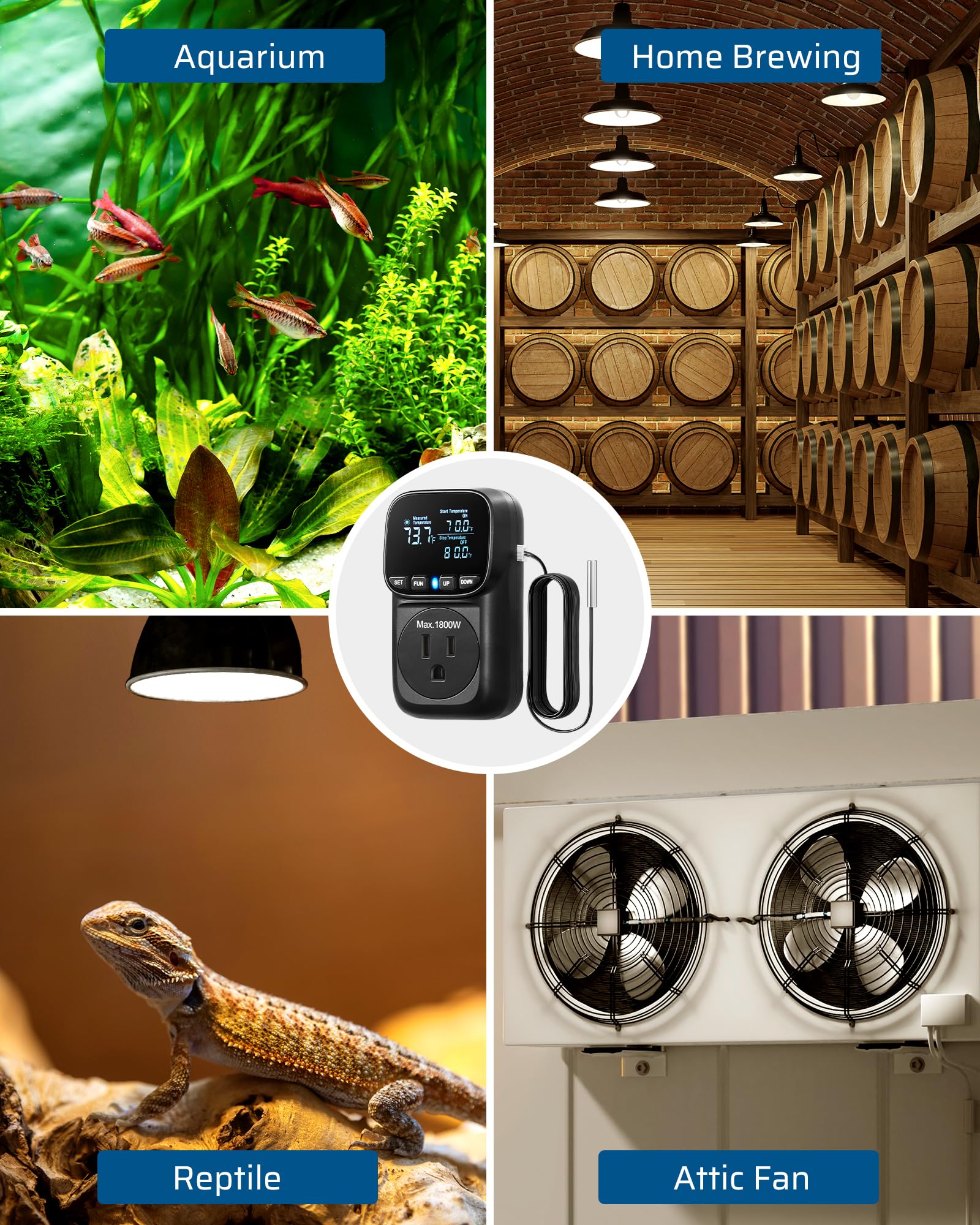 Foto 7 pulgar | Controlador De Temperatura Dewenwils Digital 15a/1800w -40 ℃ ~ 210 ℉ - Venta Internacional.
