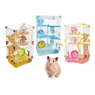 Foto 2 | Jaula Equipada Eo Safe Imports Esi-7941 Marrón Casa para Hamster Ratón Bebedero Rueda Comedero 7 PZAS