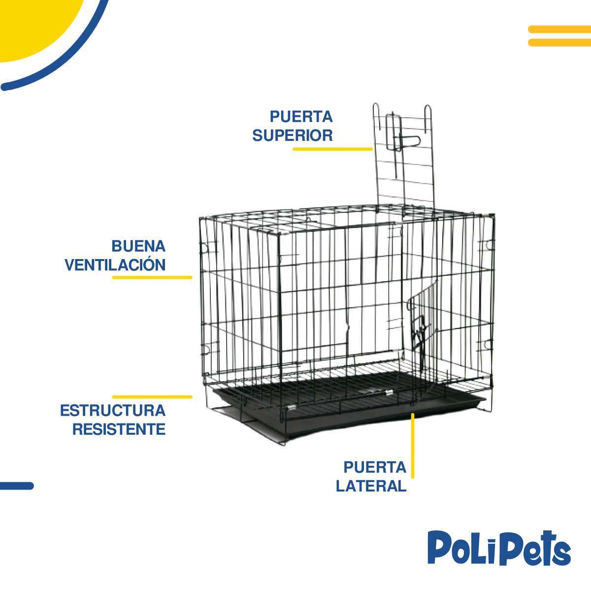 Foto 5 pulgar | Transportadora Metálica Poli Pets Raza Mediana