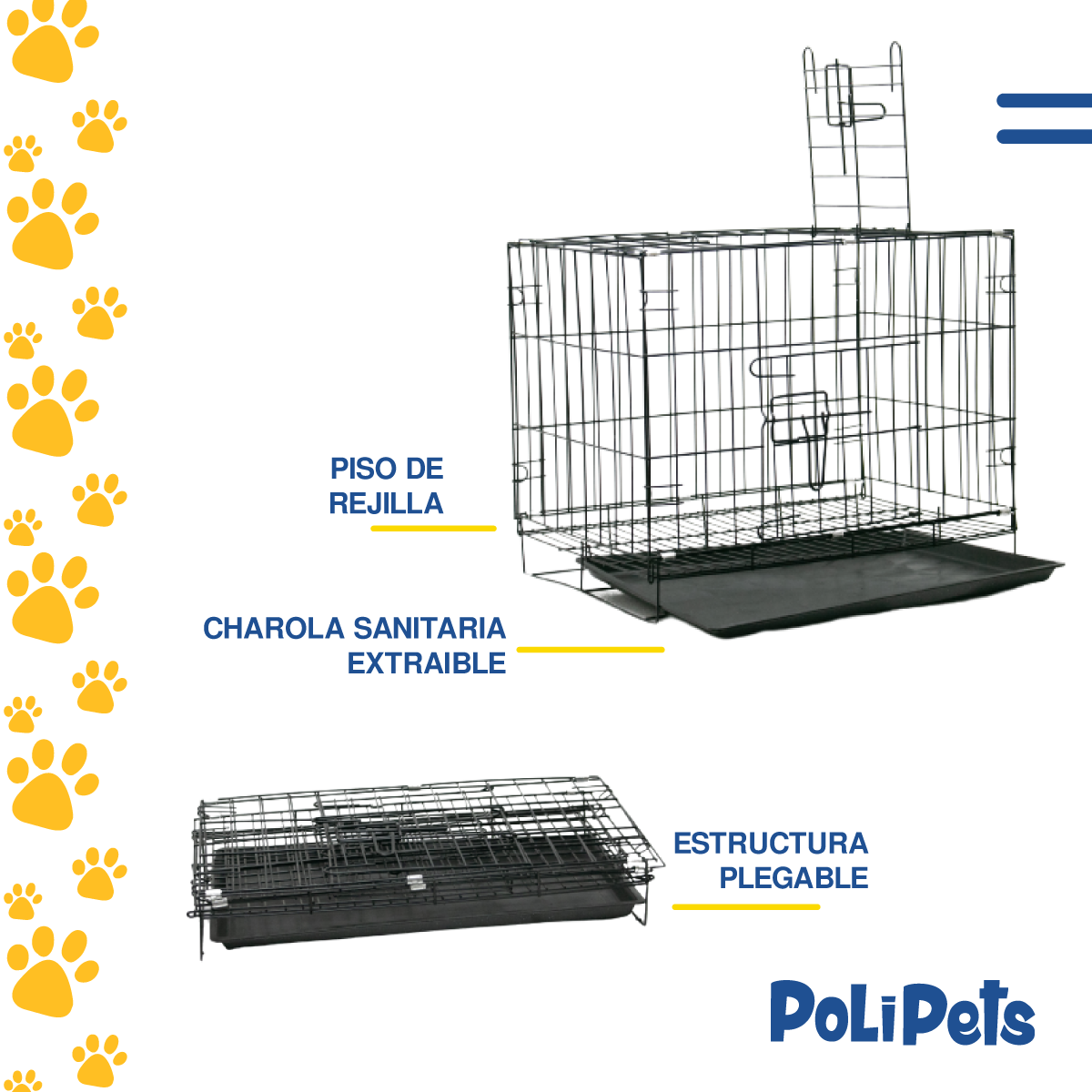Foto 6 pulgar | Transportadora Metálica Poli Pets Raza Mediana