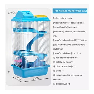 Foto 3 | Jaula de Hámster de 4 Pisos con Tobogán y Servidor de Agua