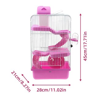 Foto 2 | Jaula De Hámster De 3 Pisos Con Tobogán Y Bebedero Eo Safe Imports Esi-18988 Rosa