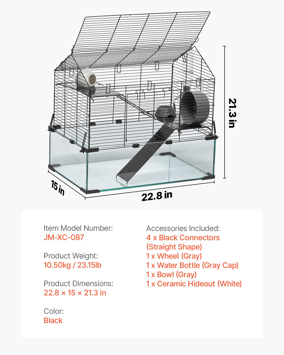 Foto 8 pulgar | Jaula Para Hámster Vevor Con Visión De 360°, Transparente, Con Botella De Agua - Venta Internacional.