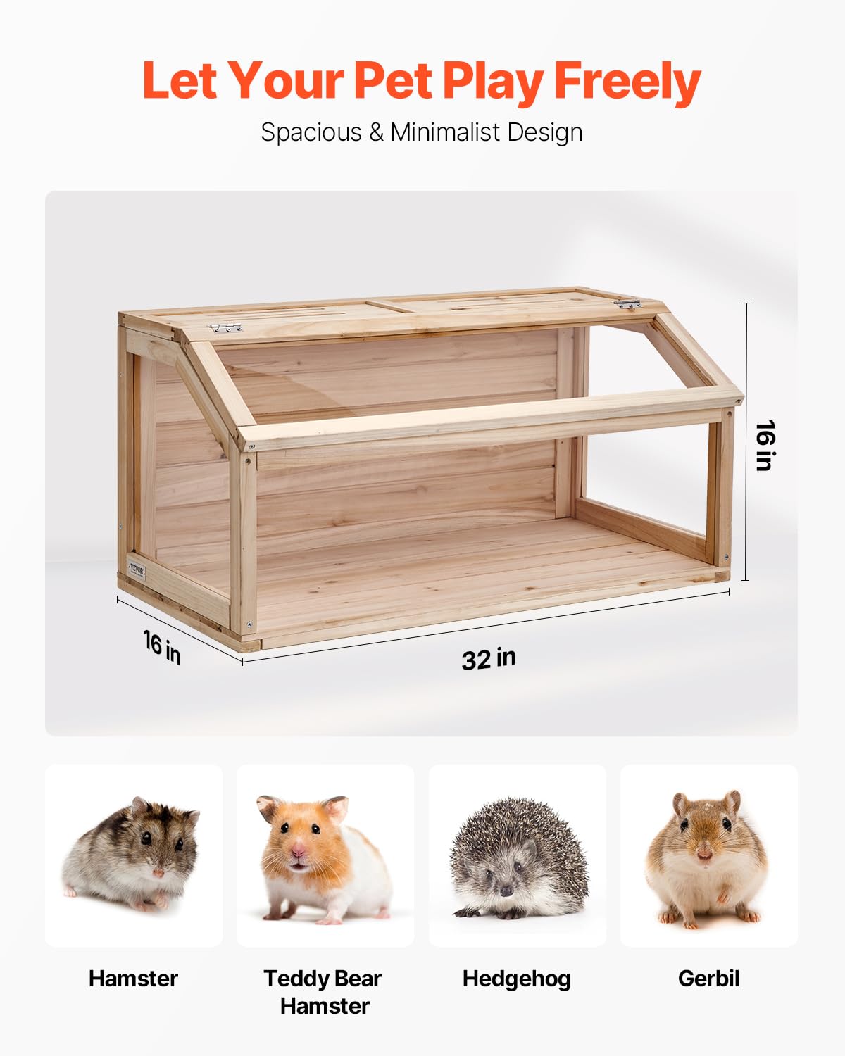 Foto 4 pulgar | Jaula Para Hámster Vevor, De Madera, 270°, Para Ver, 82 X 41 X 41 Cm - Venta Internacional.