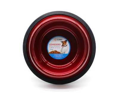 Foto 2 | Plato para Perro Sunny de 96 oz de Acero Inoxidable Antiderrapante color Rojo