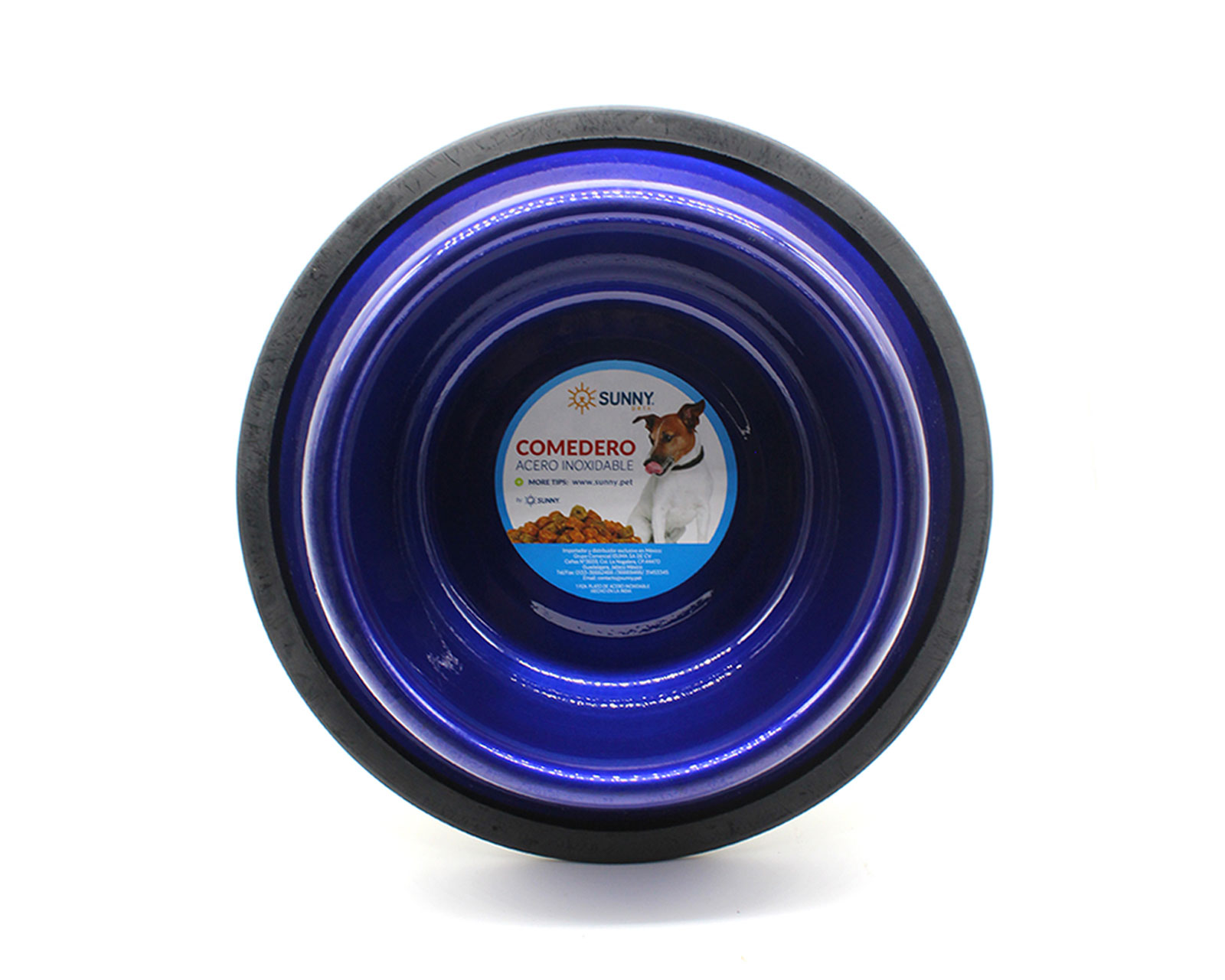 Foto 3 pulgar | Plato para Mascota Sunny color Azul de 96 Oz de Acero Inoxidable Antiderrapante