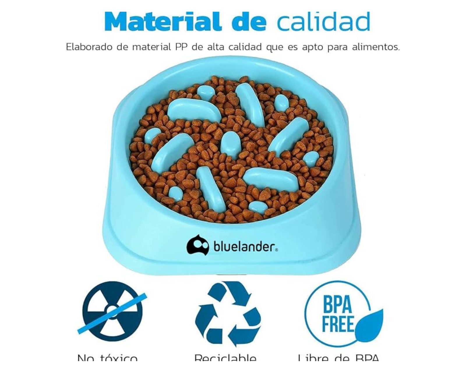Foto 4 pulgar | Plato De Comida Bluelander 1205 Alimentación Lenta Color Azul