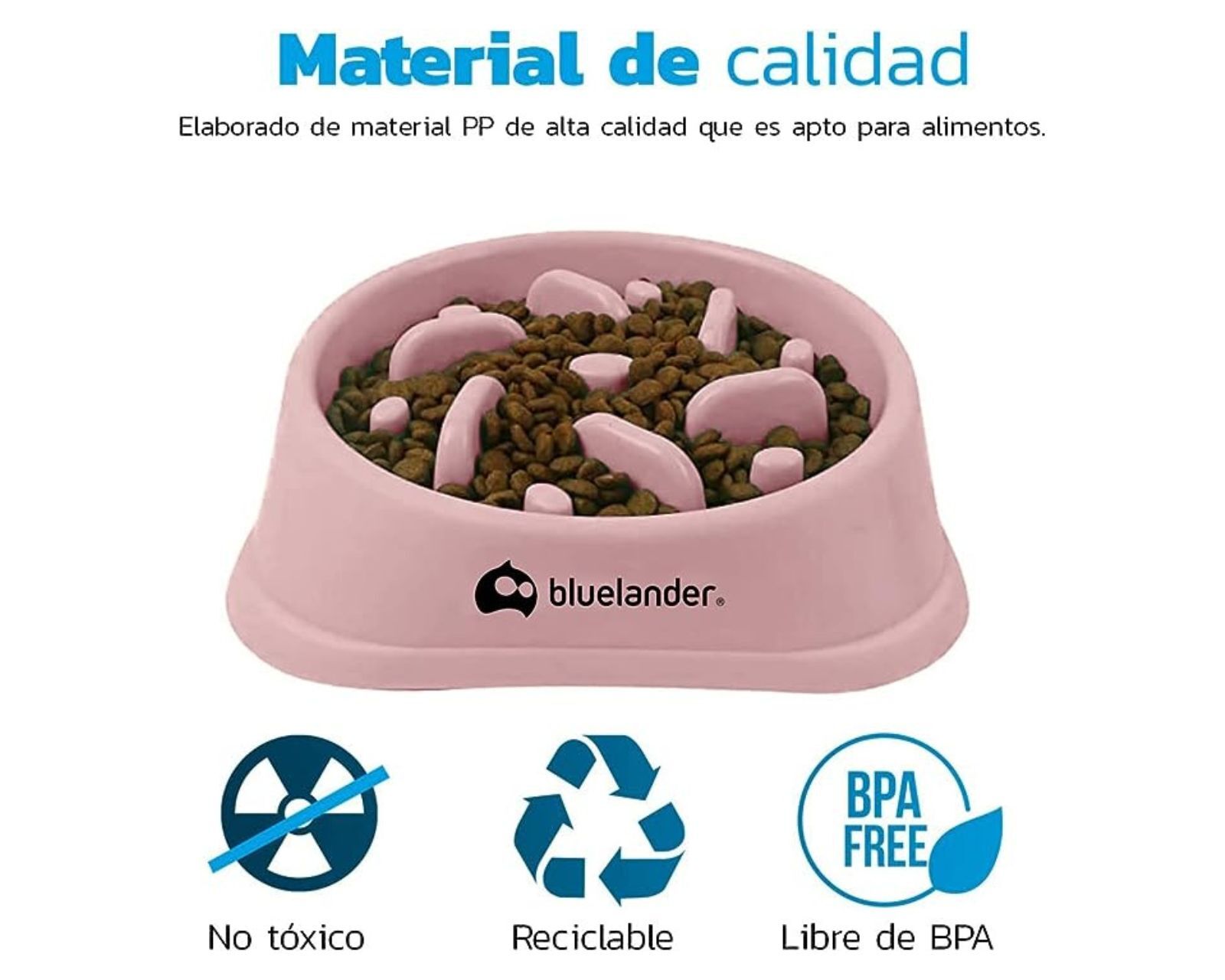 Foto 5 pulgar | Plato para Mascota Bluelander 1206 color Rosa