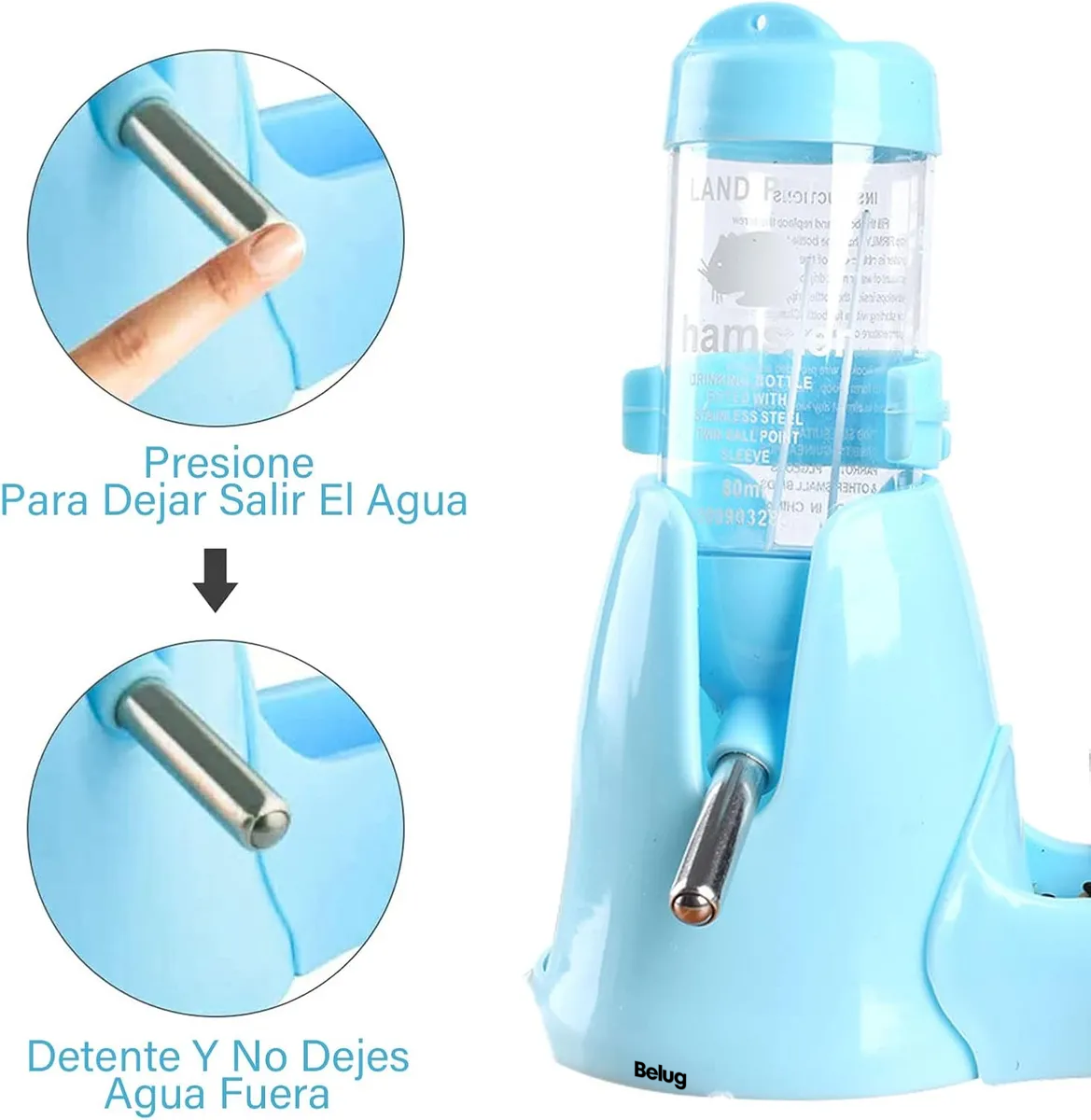 Foto 2 | 3 En 1 Comedero Y Bebedero  Belug Para Hamster Cuyo Conejo 125ml Azul