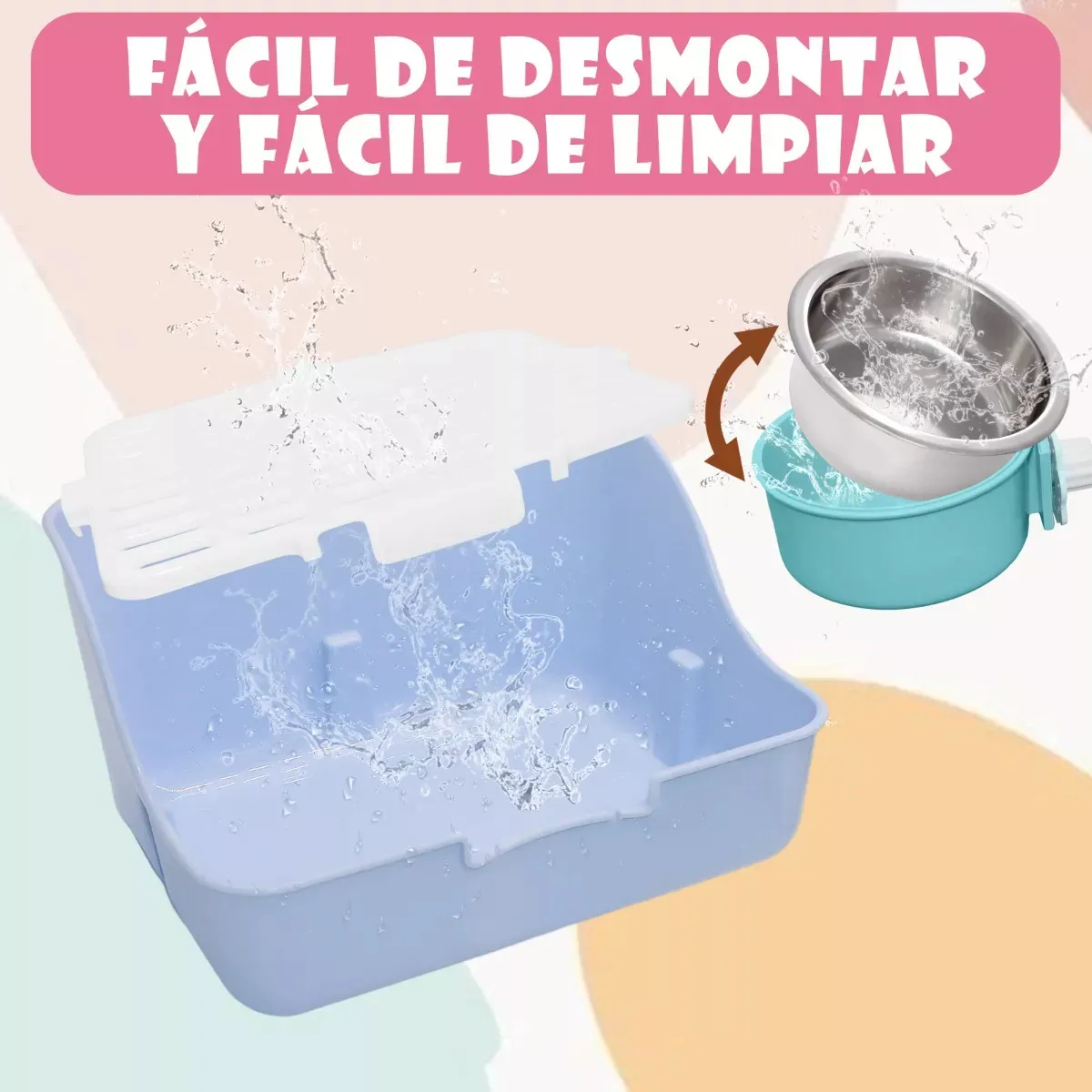 Foto 6 pulgar | Entrenador Belug  De Caja Conejos Cobayas Kit De Alimentación Heno  Azul