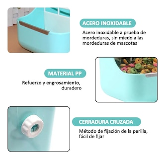 Foto 3 | Kit Comedero Bebedero Lab.g Para Conejo Cuyos Chinchillas Azul Blanco