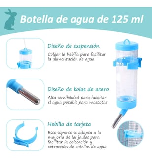 Foto 4 | Kit Comedero Bebedero Lab.g Para Conejo Cuyos Chinchillas Azul Blanco