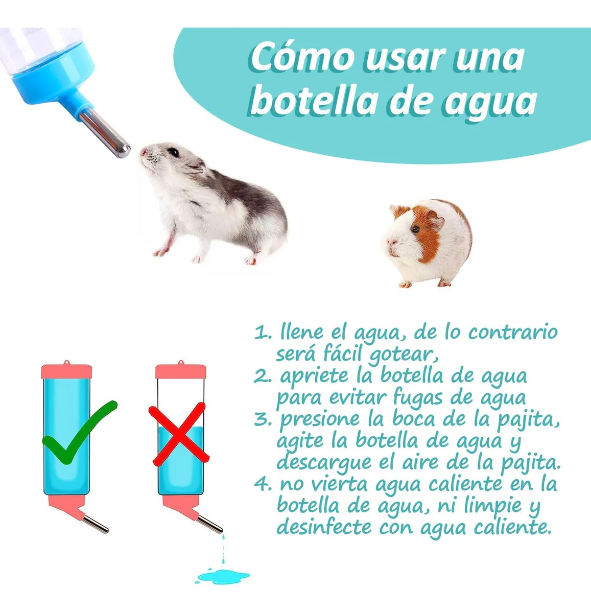 Foto 6 pulgar | Kit Comedero Bebedero  Lab.g Para Conejo Cuyos Chinchillas Azul Blanco